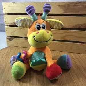 Playgro My First Bead Buddies Giraffe Rattle Activity Baby Toy Plush Multicolor